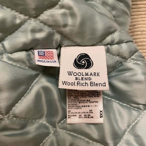 American Apparel Wool Mint Green Letterman Jacket - Picture 4 of 5